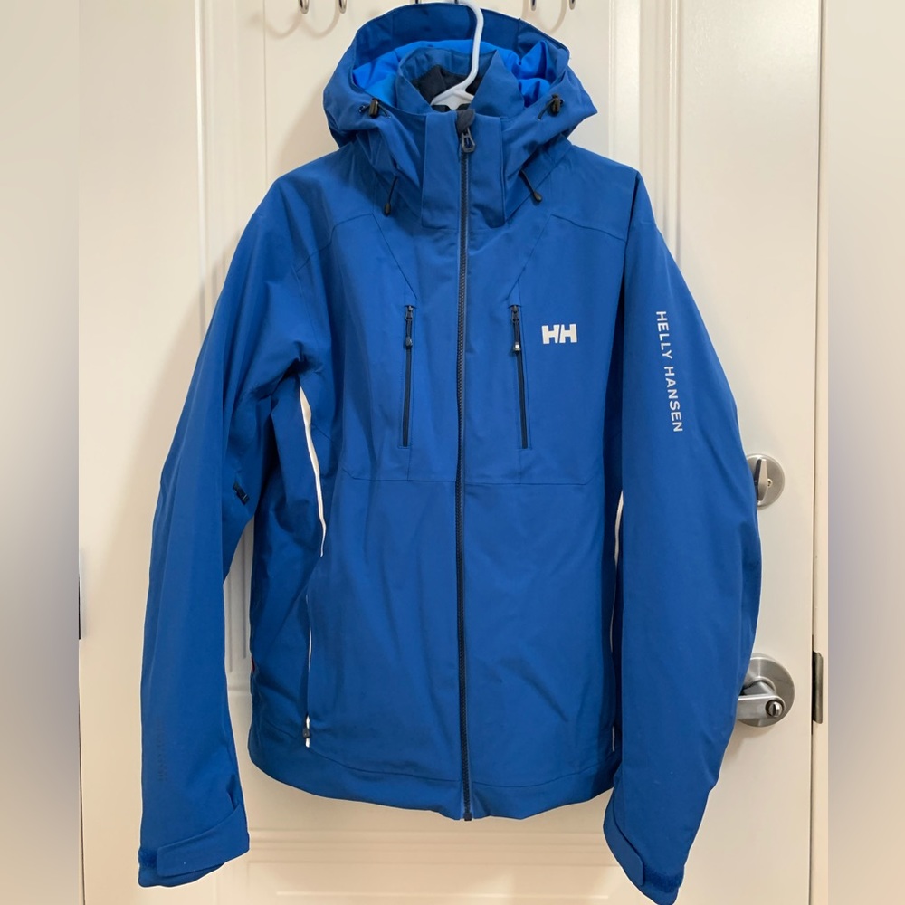 Helly Hansen Ski/Snowboard Jacket. Electric Blue color. Size Large